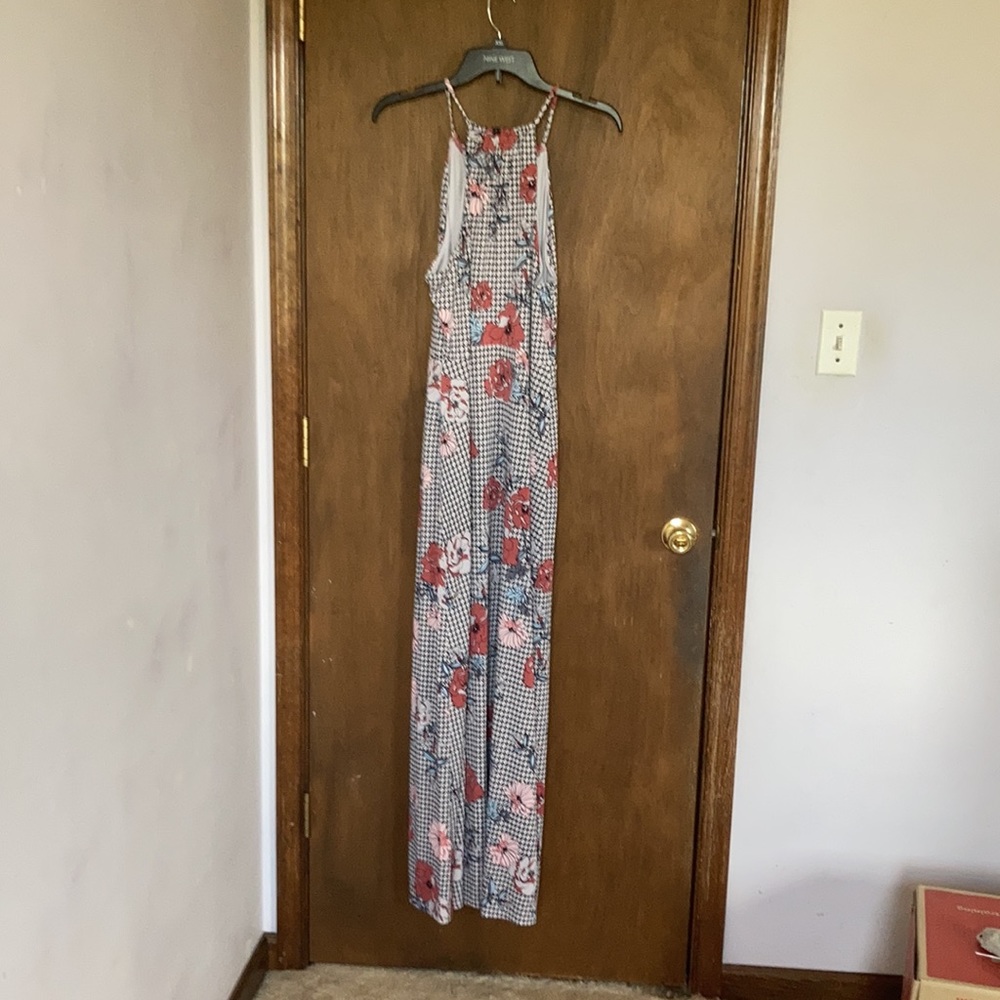 Relist8/8❌Candie’s front slit halter print maxi dress w keyhole XL jr - Picture 10 of 16